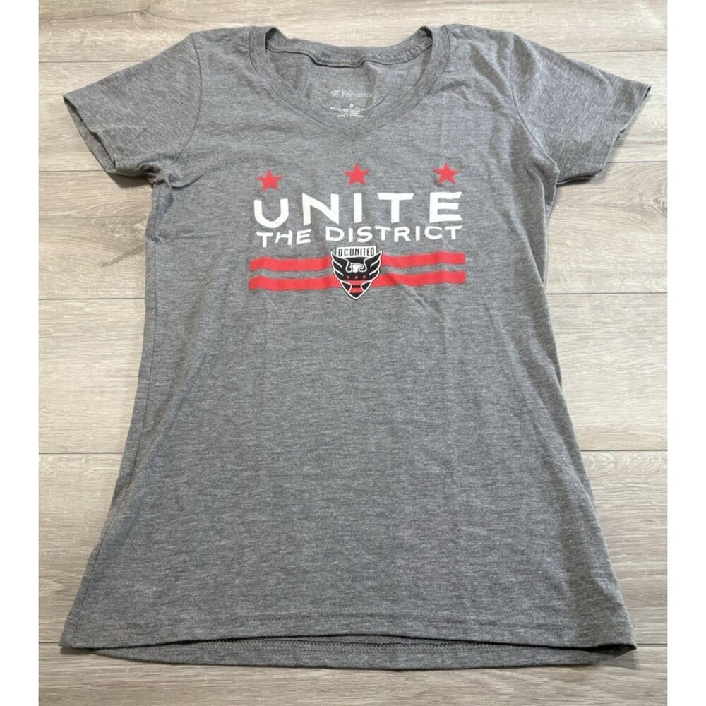 Fanatics Women's DC United Unite the District MLS Soccer V Neck T Shirt Small